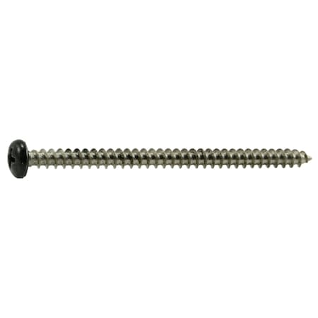 Midwest Fastener Sheet Metal Screw, #10 x 3 in, Painted 18-8 Stainless Steel Pan Head Phillips Drive, 8 PK 69516